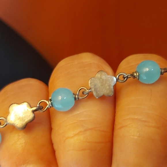 Sterling bracelet with plastic beads - Picture 6 of 10